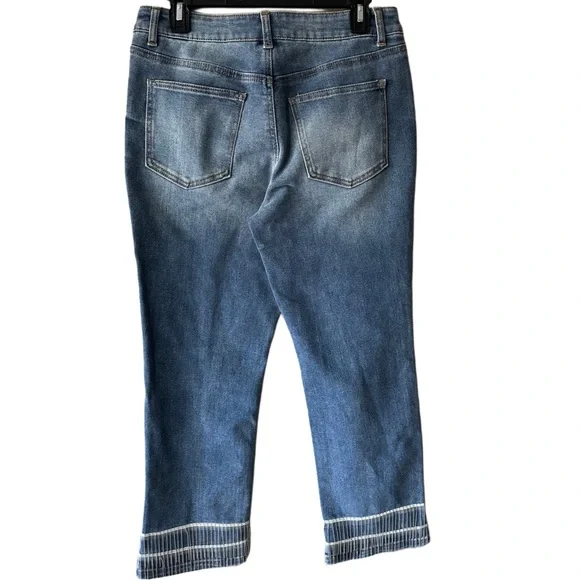 C EST. 1946 Denim Dark Wash High Rise Blue Jeans with Beaded Embellishments - Picture 3 of 10